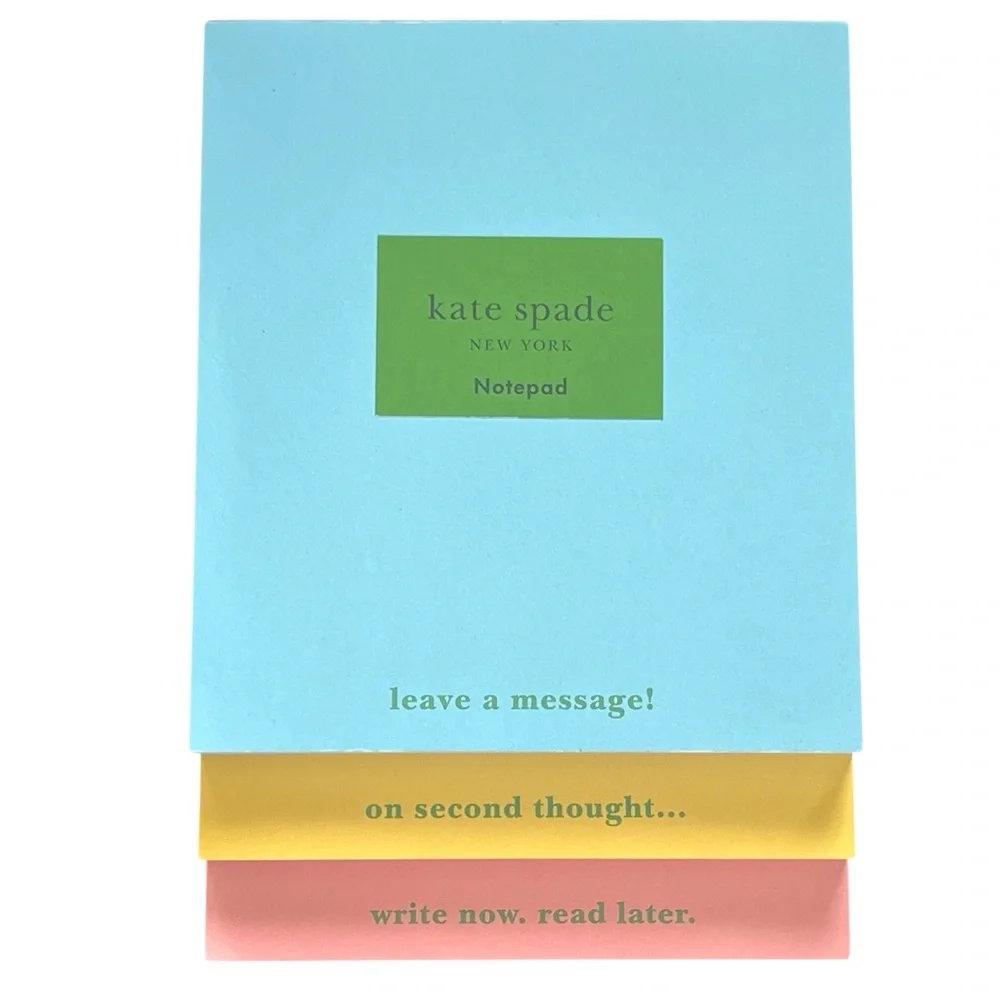 Kate Spade Blue, Yellow, and Pink Notepad Trio